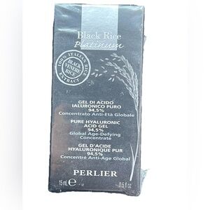 PERLIER Black Rice Platinum | Pure Hyaluronic Acid Gel Italian rice extract .5